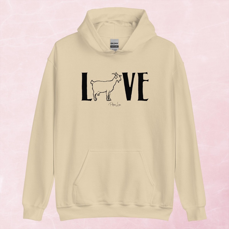 Goat Love Graphic Hoodie|Red|Heliconia|Irish Green|Orange|Military Green|Carolina Blue|Gold|Sand|Light Pink|Ash|White|S|M|L|XL|2XL|3XL|4XL|5XL