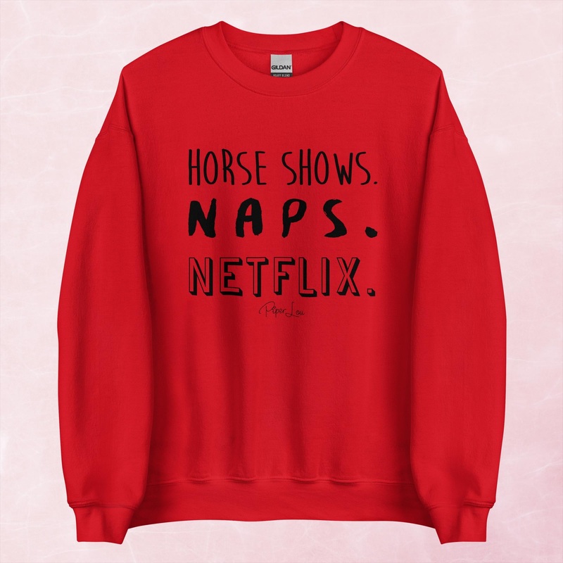 Horse Shows Naps Netflix Graphic Crewneck Sweatshirt