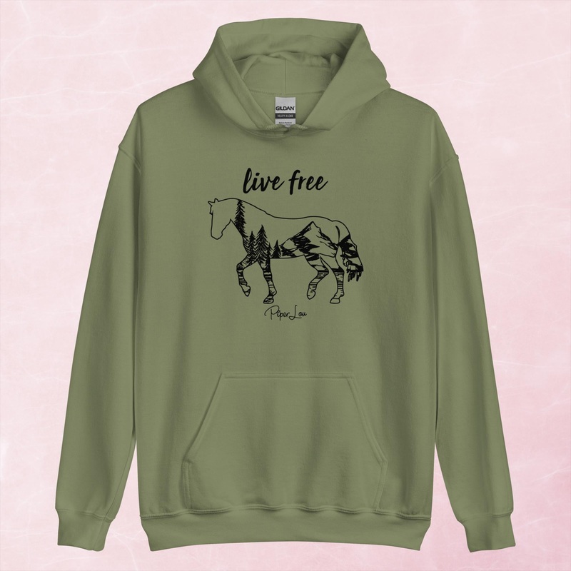 Live Free Horse Graphic Hoodie