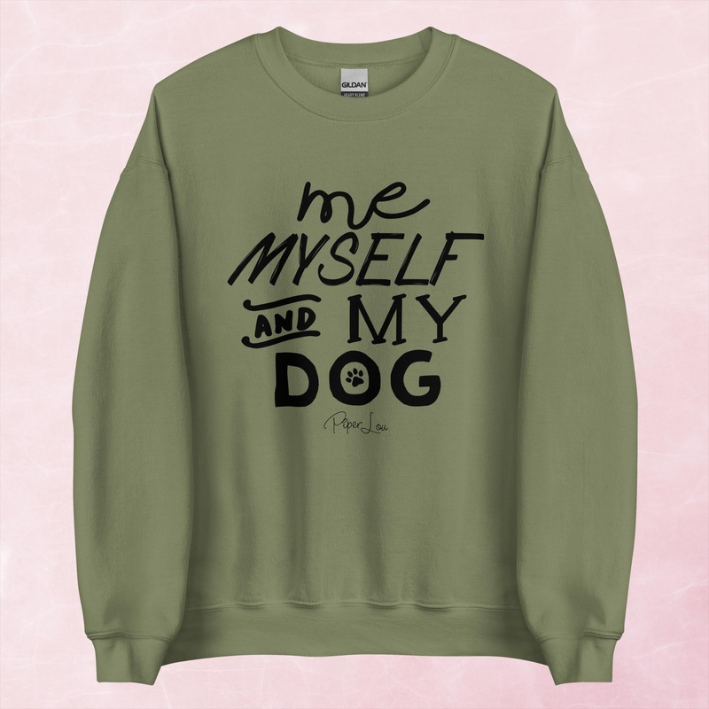 Me Myself And My Dog Graphic Crewneck Sweatshirt