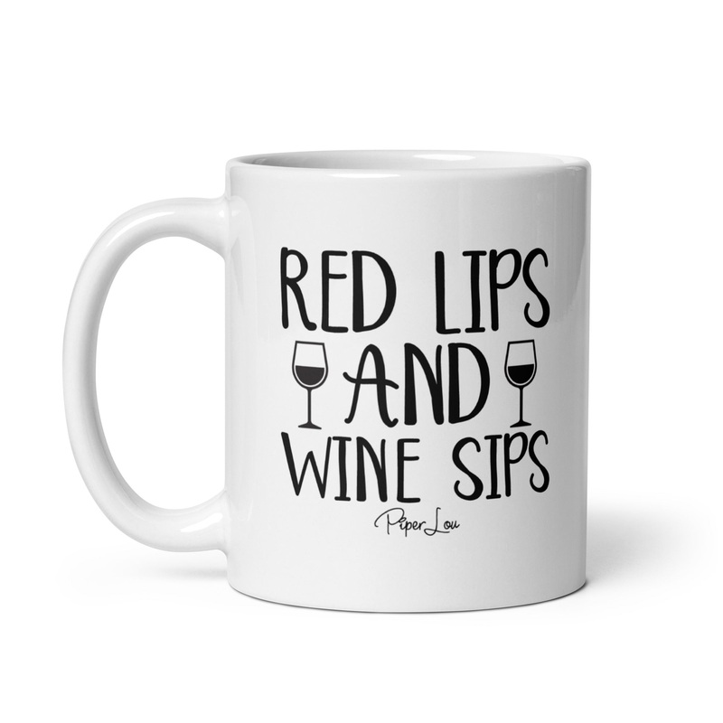 Red Lips And Wine Sips Ceramic Coffee Mug