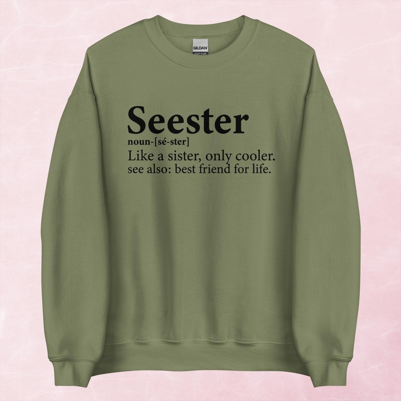 Seester Definition Graphic Crewneck Sweatshirt