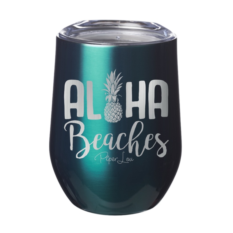 Aloha Beaches 12oz Tumbler|Blue|Fuchsia|Purple|Sparkle Blue|Sparkle Pink|Sparkle Purple|Sparkle White|Teal
