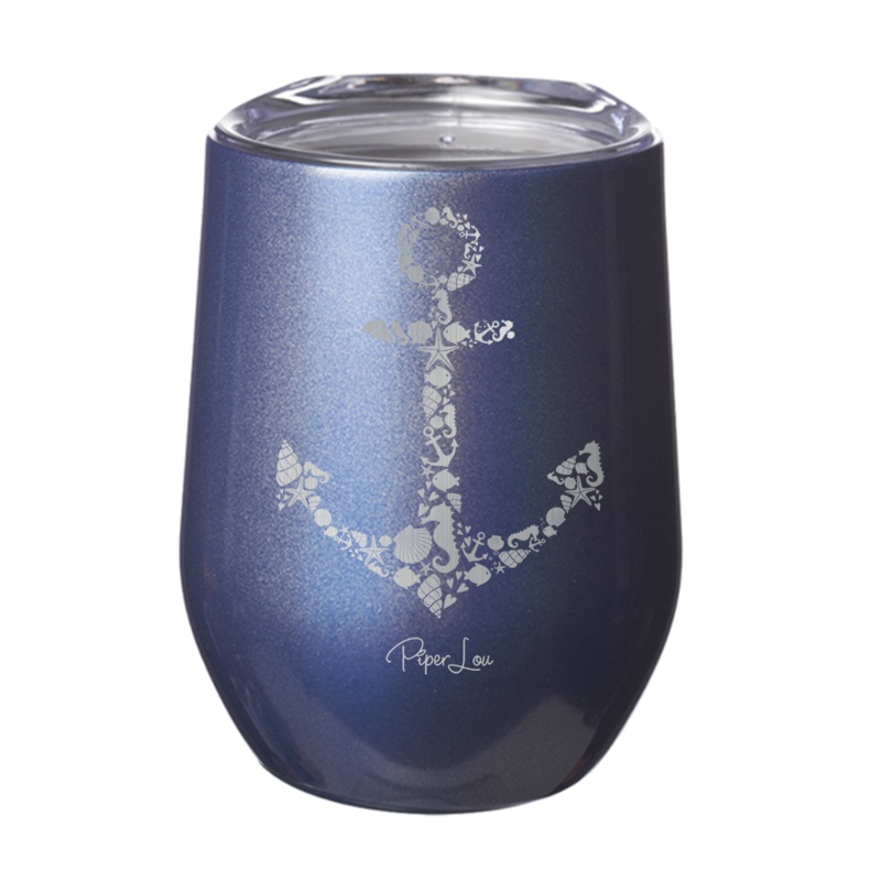 Anchor 12oz Tumbler|Blue|Fuchsia|Purple|Sparkle Blue|Sparkle Pink|Sparkle Purple|Sparkle White|Teal