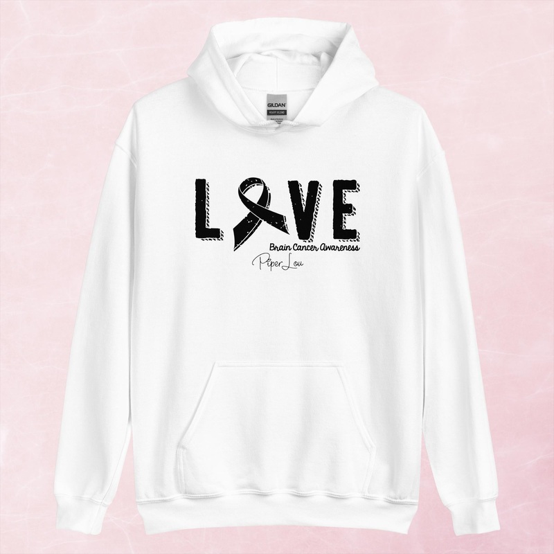 Brain Cancer Love Ribbon Graphic Hoodie