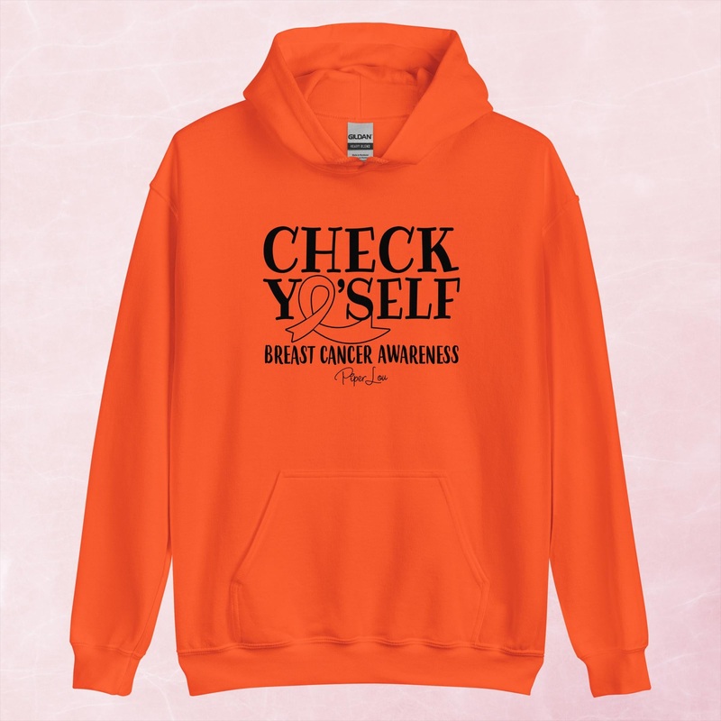 Check Yo’self Breast Graphic Hoodie