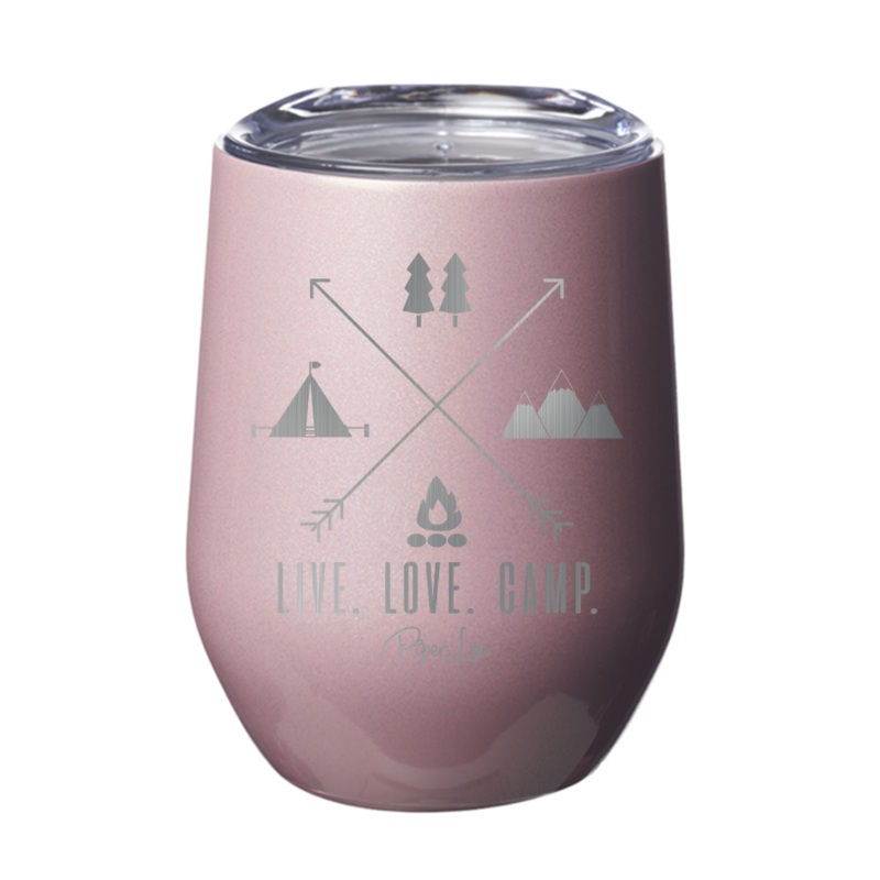 Live Love Camp 12oz Tumbler|Blue|Fuchsia|Purple|Sparkle Blue|Sparkle Pink|Sparkle Purple|Sparkle White|Teal