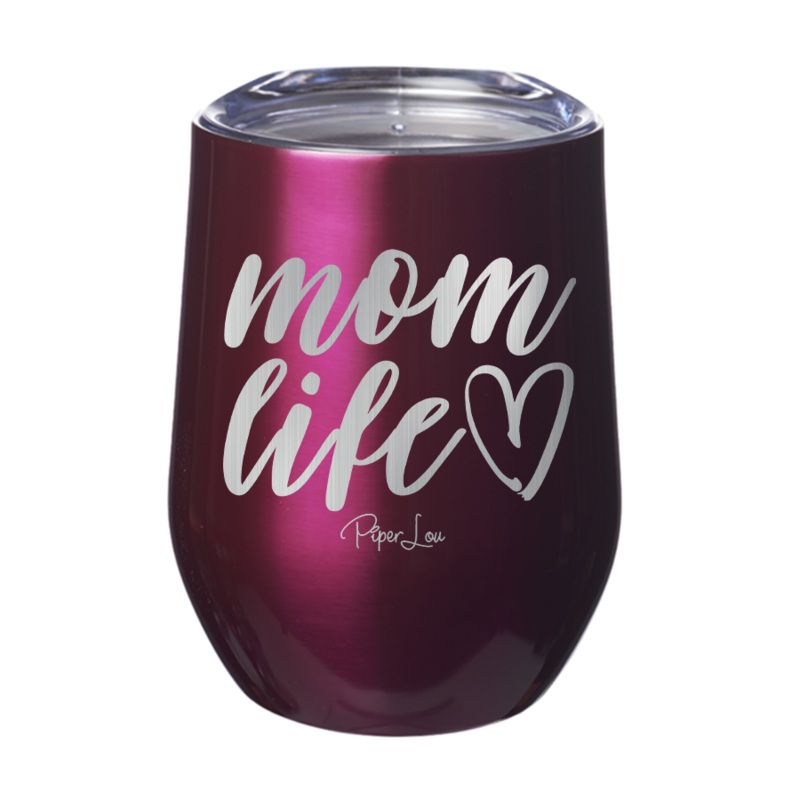 Mom Life 12oz Tumbler|Blue|Fuchsia|Purple|Sparkle Blue|Sparkle Pink|Sparkle Purple|Sparkle White|Teal