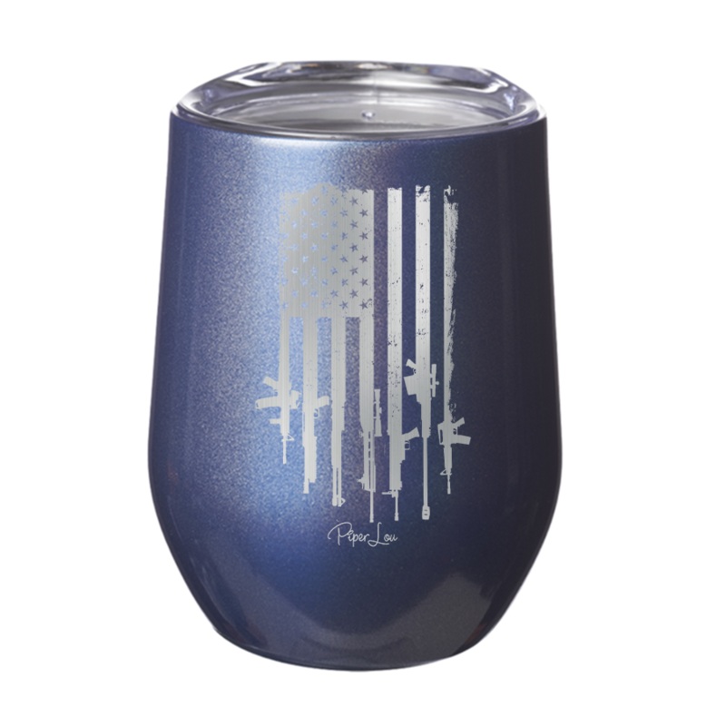USA GUN FLAG 12oz Tumbler|Blue|Fuchsia|Purple|Sparkle Blue|Sparkle Pink|Sparkle Purple|Sparkle White|Teal