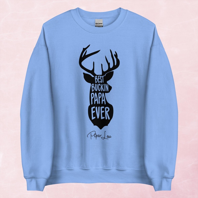 Best Buckin Papa Graphic Crewneck Sweatshirt
