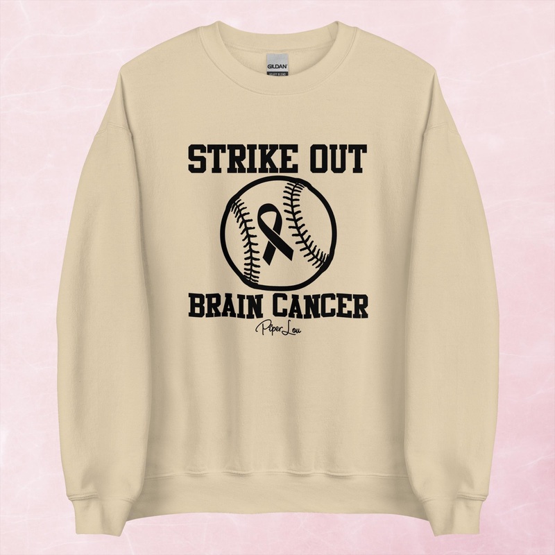 Brain Cancer | Strike Out Graphic Crewneck Sweatshirt