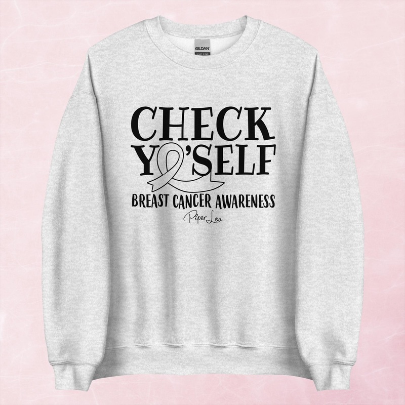 Check Yo’self Breast Graphic Crewneck Sweatshirt