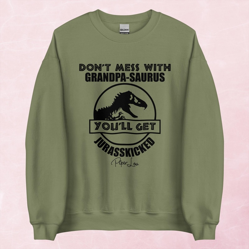 Don’t Mess With Grandpasaurus Graphic Crewneck Sweatshirt
