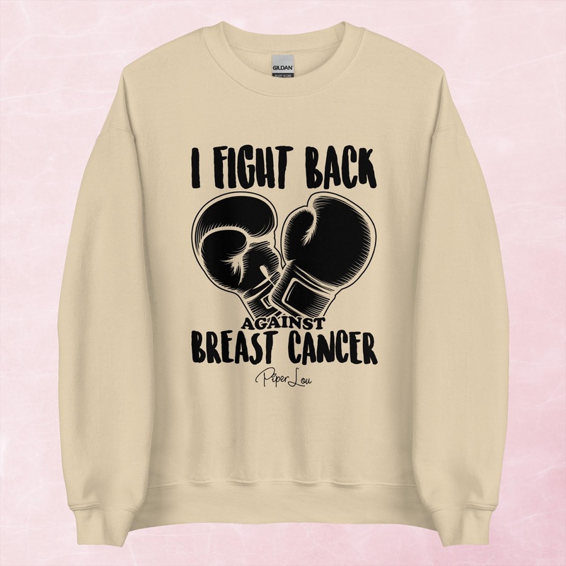 Fight Back Breast Cancer Graphic Crewneck Sweatshirt
