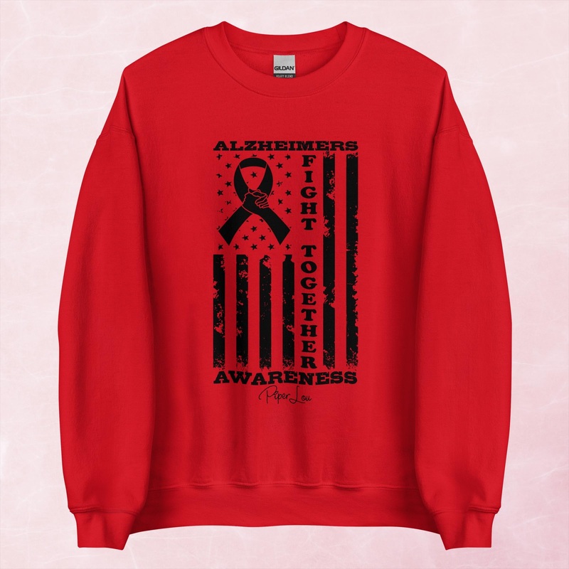 Fight Flag Alzheimer’s Graphic Crewneck Sweatshirt