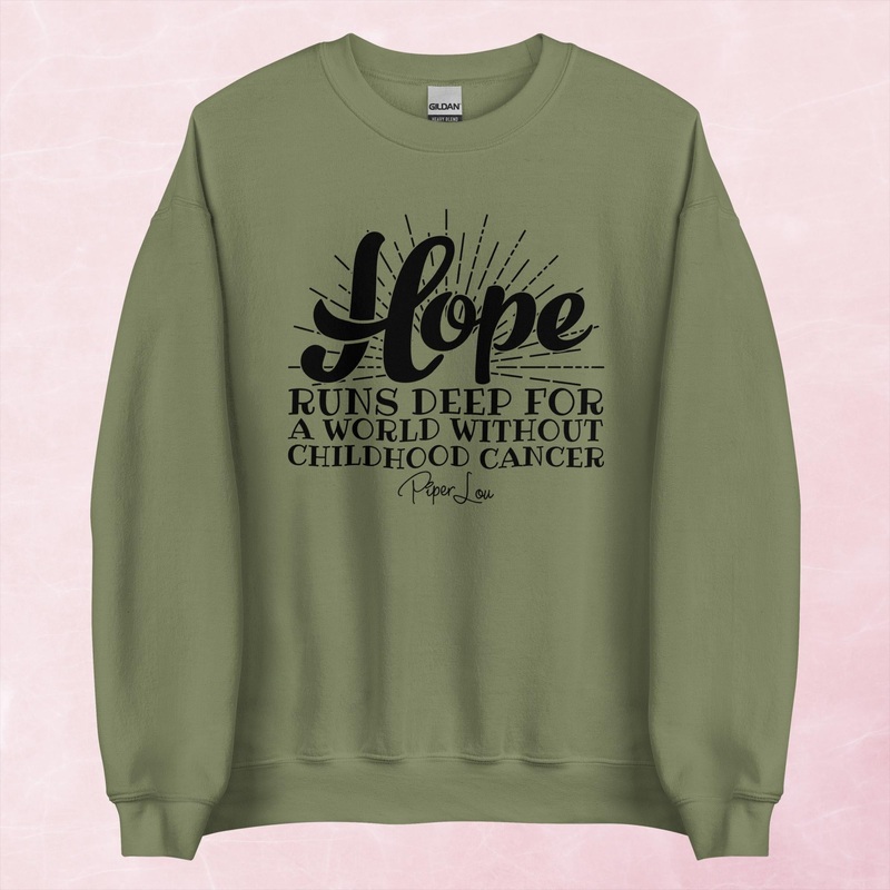 Hope Runs Deep Childhood Cancer Graphic Crewneck Sweatshirt