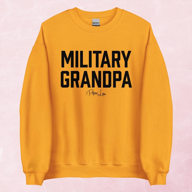 Military Grandpa Graphic Crewneck Sweatshirt