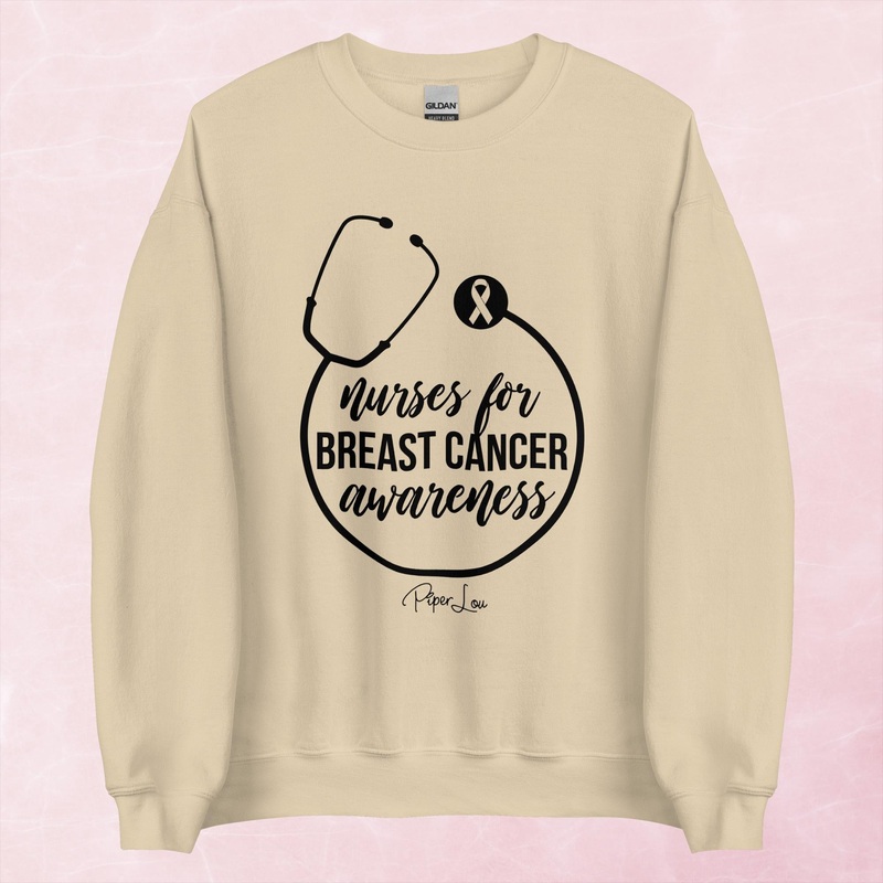 Nurses For Breast Cancer Graphic Crewneck Sweatshirt