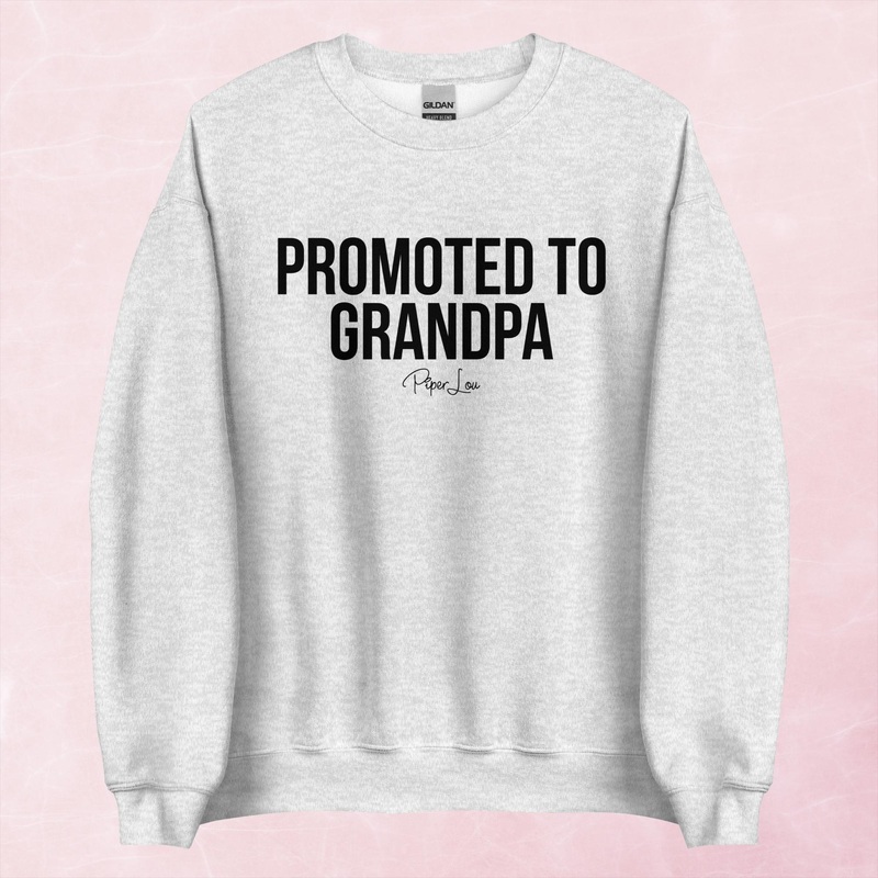 Promoted To Grandpa Graphic Crewneck Sweatshirt