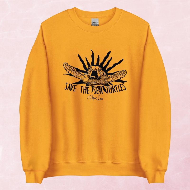 Save The Sea Turtles Graphic Crewneck Sweatshirt