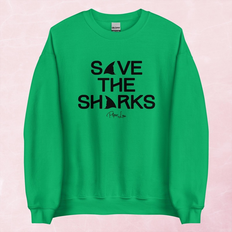 Save The Sharks Graphic Crewneck Sweatshirt