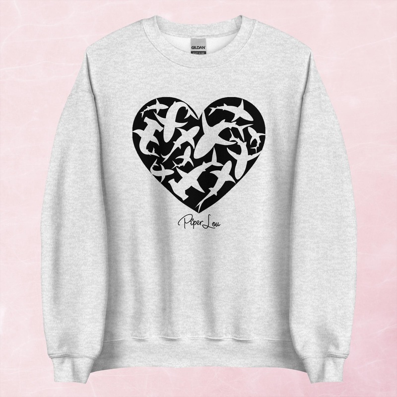 Shark Heart Graphic Crewneck Sweatshirt