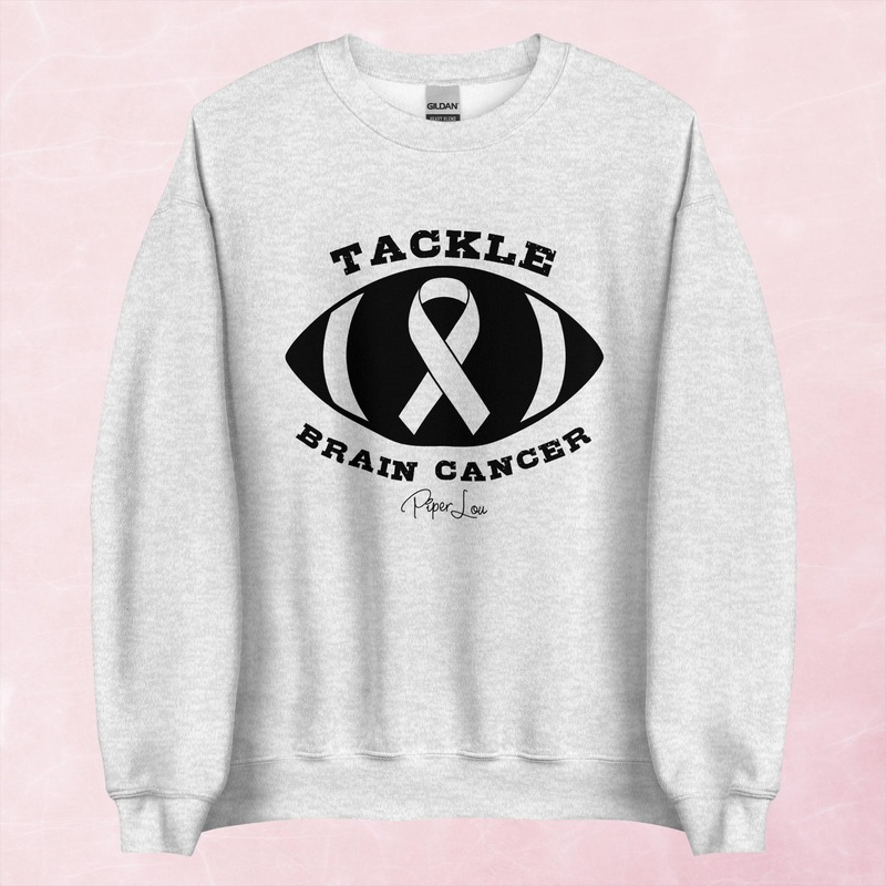 Tackle Brain Cancer Graphic Crewneck Sweatshirt