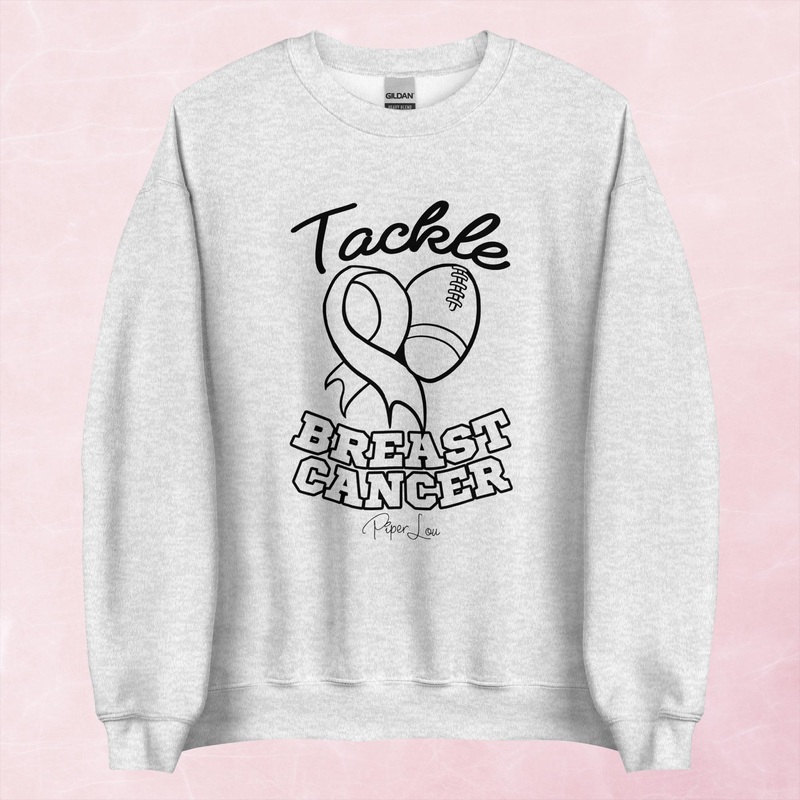 Tackle Breast Cancer Graphic Crewneck Sweatshirt