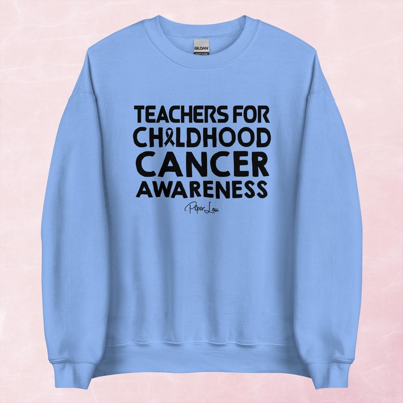 Teachers For Childhood Cancer Graphic Crewneck Sweatshirt