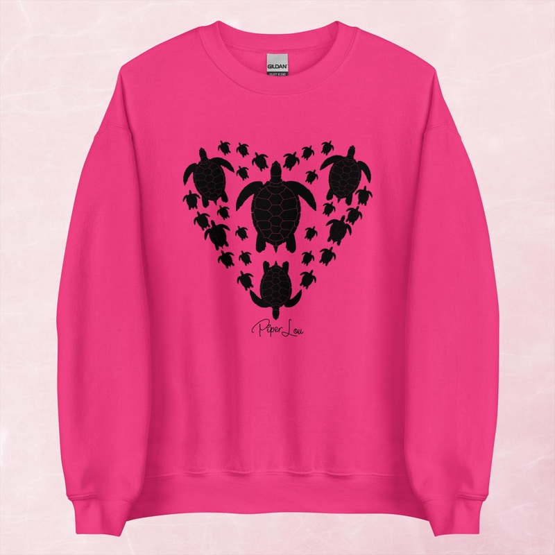 Turtle Heart Graphic Crewneck Sweatshirt