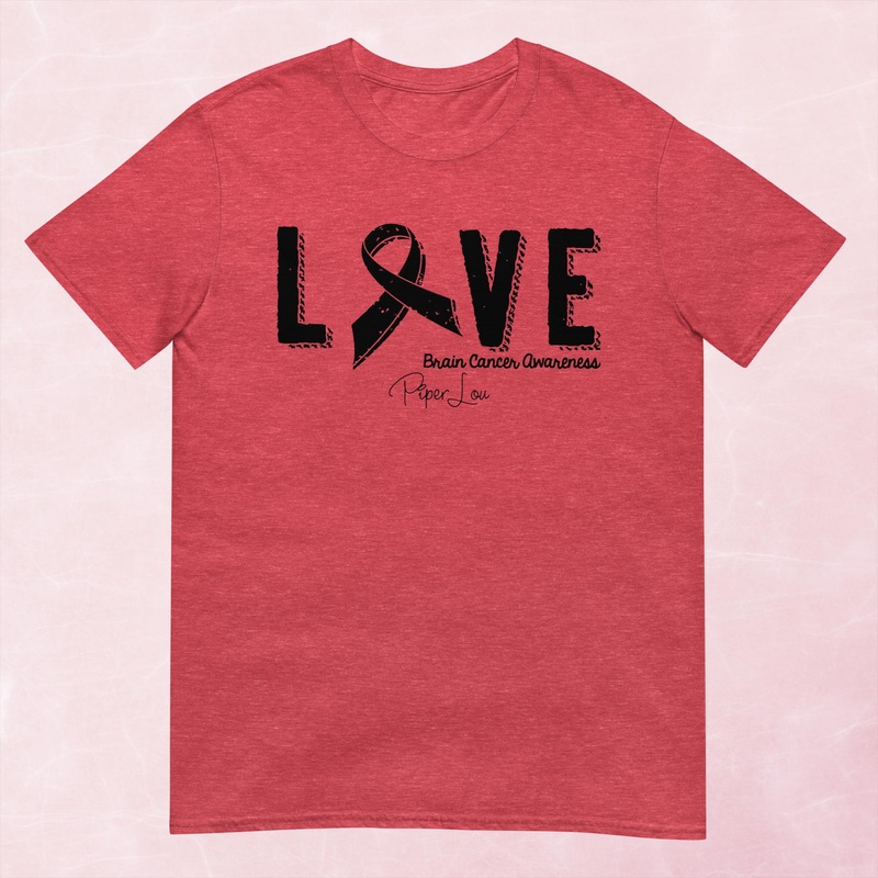 Brain Cancer Love Ribbon Graphic Tee