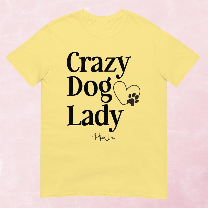 Crazy Dog Lady Graphic Tee|Heather Red|Tropical Blue|Sand|Light Blue|Sport Grey|Cornsilk|White|S|M|L|XL|2XL|3XL