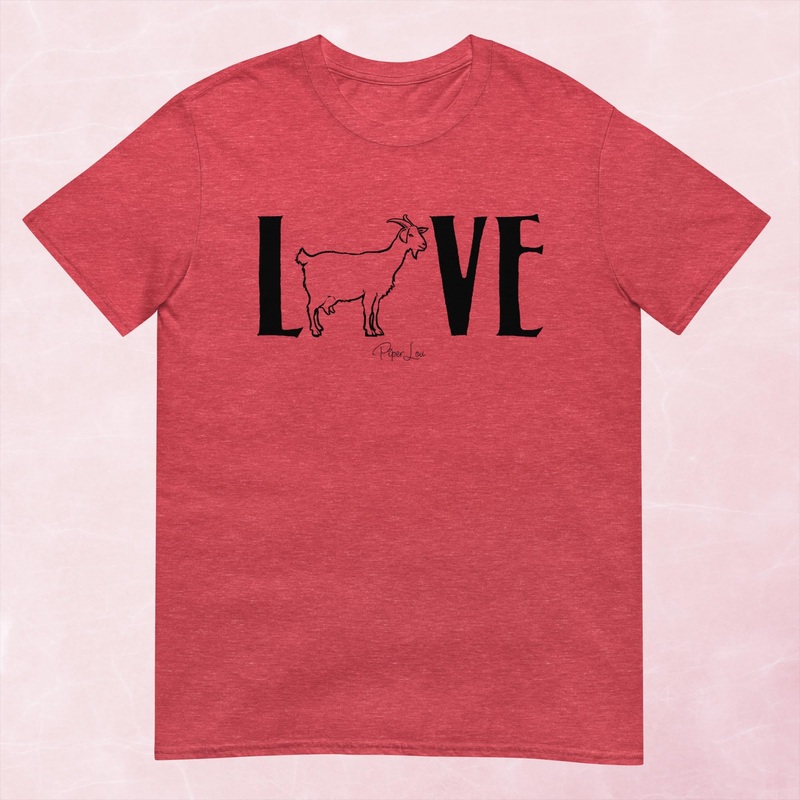 Goat Love Graphic Tee|Heather Red|Tropical Blue|Sand|Light Blue|Sport Grey|Cornsilk|White|S|M|L|XL|2XL|3XL