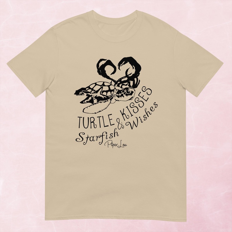 Turtle Kisses Graphic Tee|Heather Red|Tropical Blue|Sand|Light Blue|Sport Grey|Cornsilk|White|S|M|L|XL|2XL|3XL