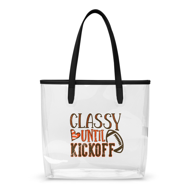 Classy Until Kickoff Clear Stadium Policy Purse (Brown/Orange)