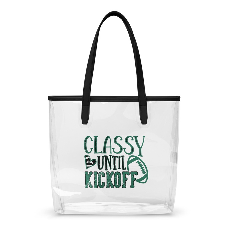 Classy Until Kickoff Clear Stadium Policy Purse (Green/Black)