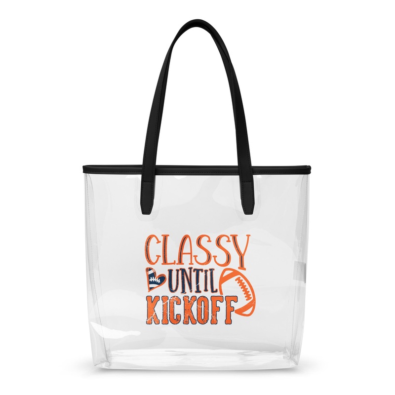 Classy Until Kickoff Clear Stadium Policy Purse (Navy/Orange)