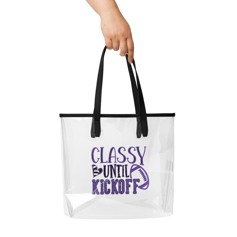 Classy Until Kickoff Clear Stadium Policy Purse (Purple/Black)