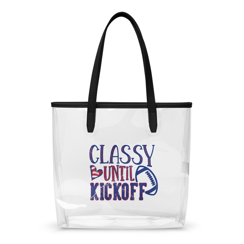 Classy Until Kickoff Clear Stadium Policy Purse (Royal Blue/Red)