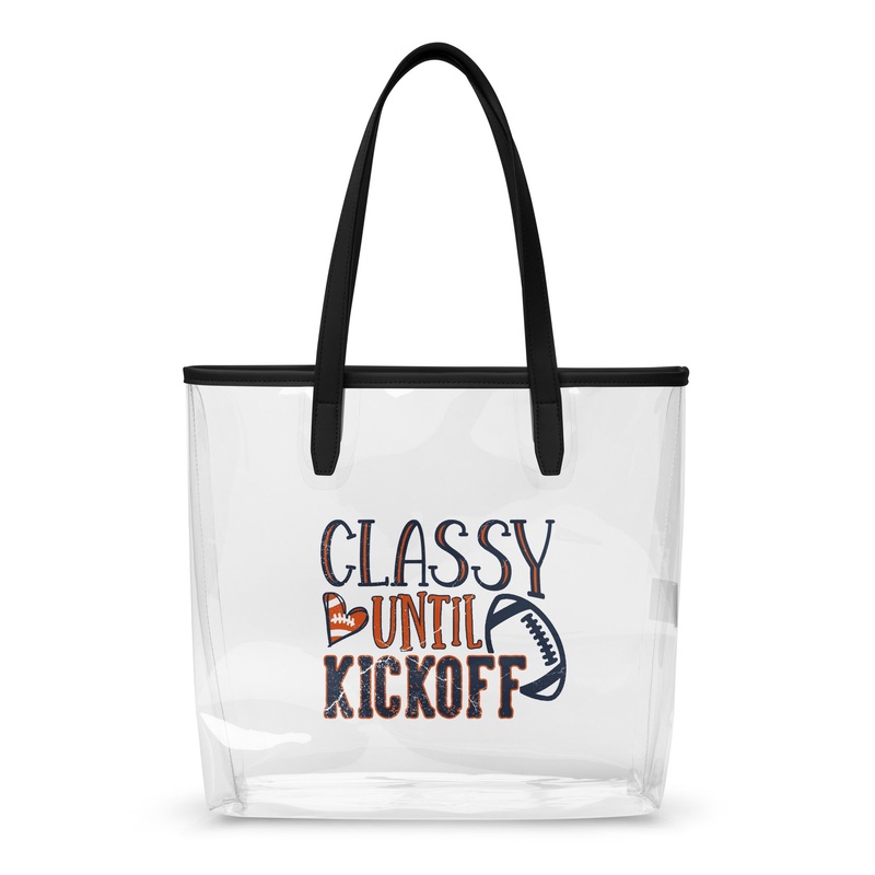 Classy Until Kickoff Clear Stadium Policy Purse (Windy City Blue/Orange)