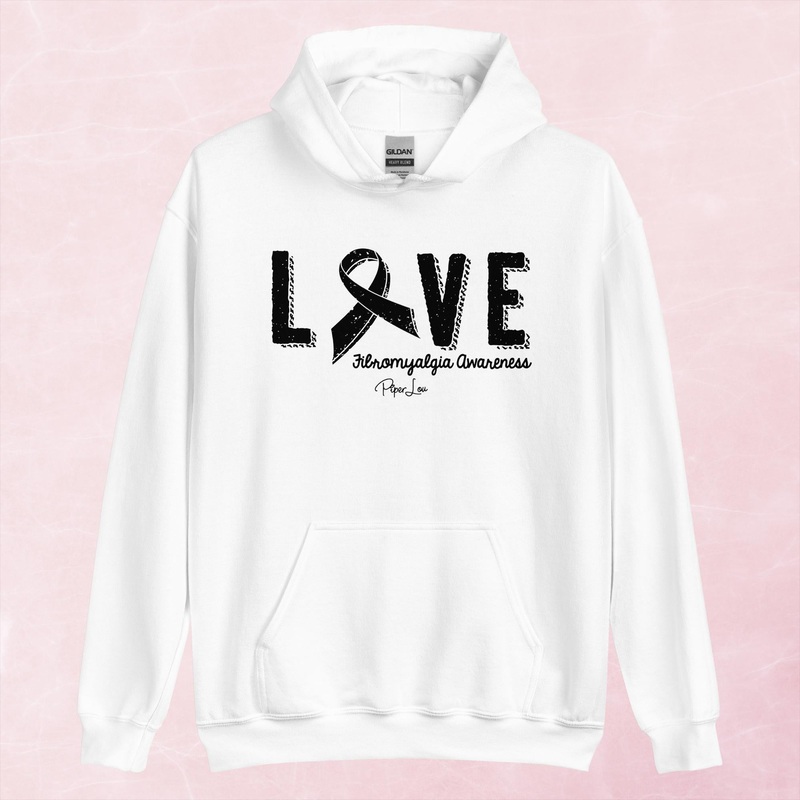 Fibromyalgia Love Ribbon Graphic Hoodie