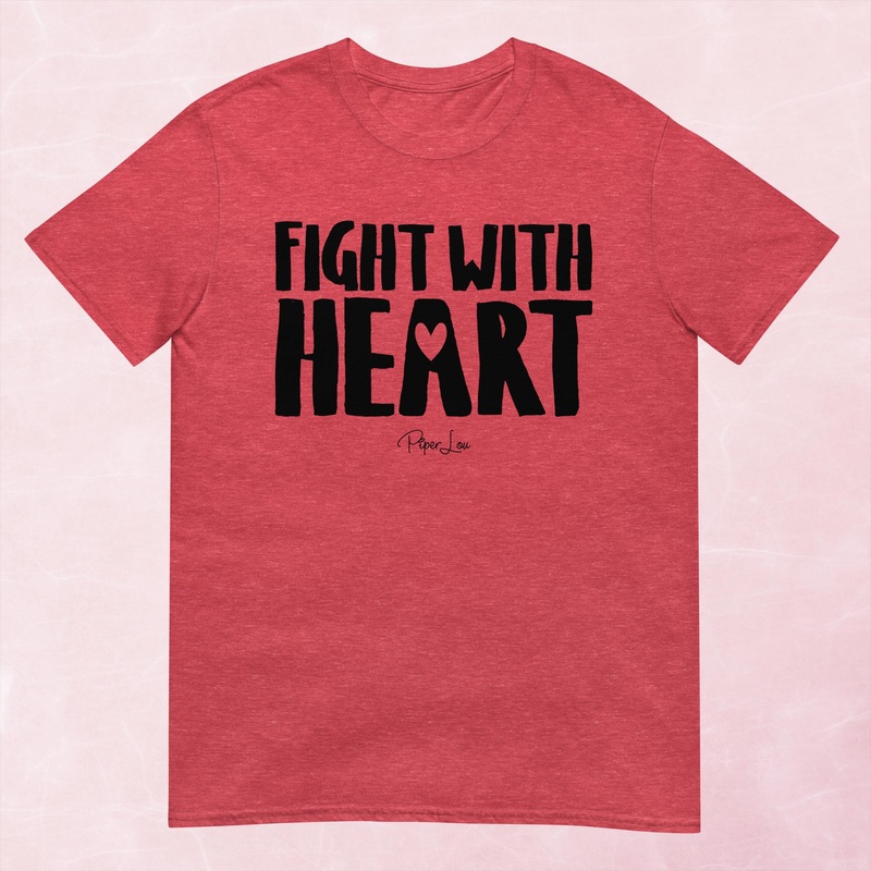 Fight With Heart Graphic Tee|Heather Red|Tropical Blue|Sand|Light Blue|Sport Grey|Cornsilk|White|S|M|L|XL|2XL|3XL