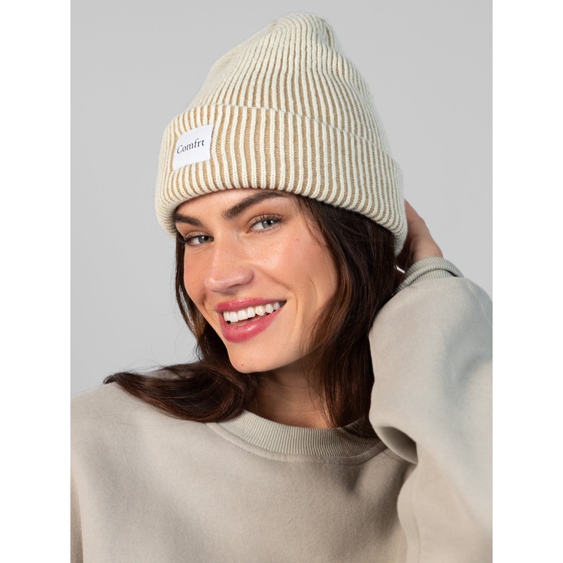 Classic Two-Tone Beanie|Ash|Sandstone