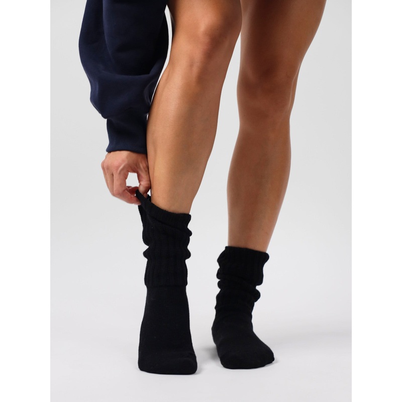Scrunch Socks|Snow|Onyx Black|S/M|L/XL