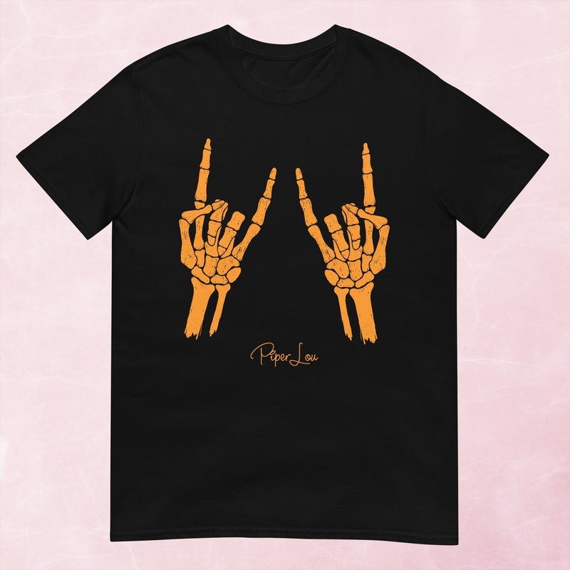 Skeleton Rock On Graphic Tee|S|M|L|XL|2XL|3XL